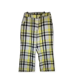Current Air Los Angeles Plaid striped straight leg pants Size Medium